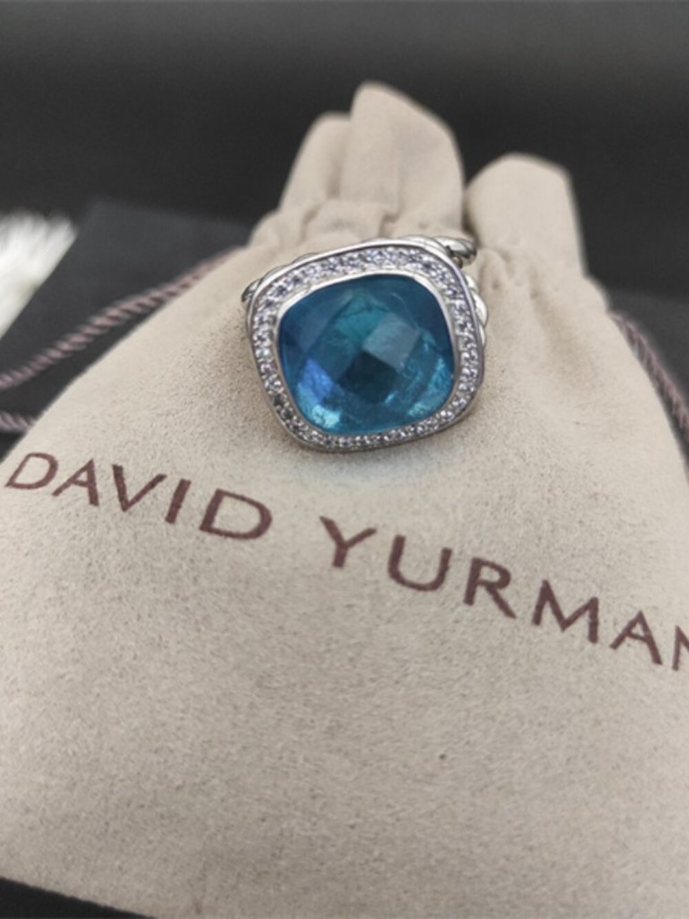 ✨David Yurman Blue Topaz Diamond Ring✨